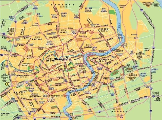 карта аэропортов Шанхая